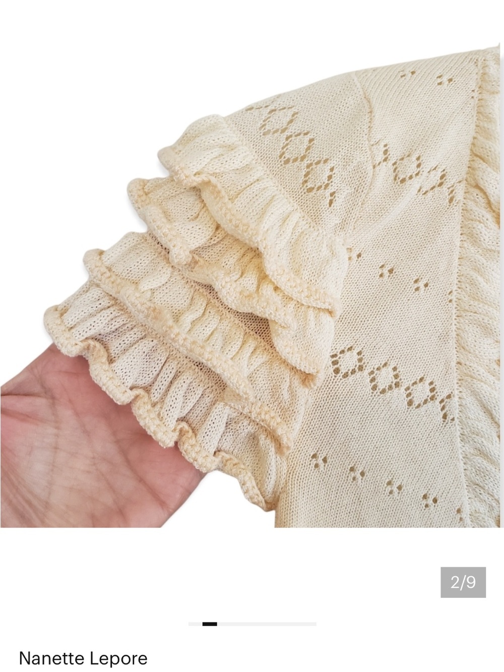 Nanette Lepore cream ruffled shrug - Picture 3 of 5